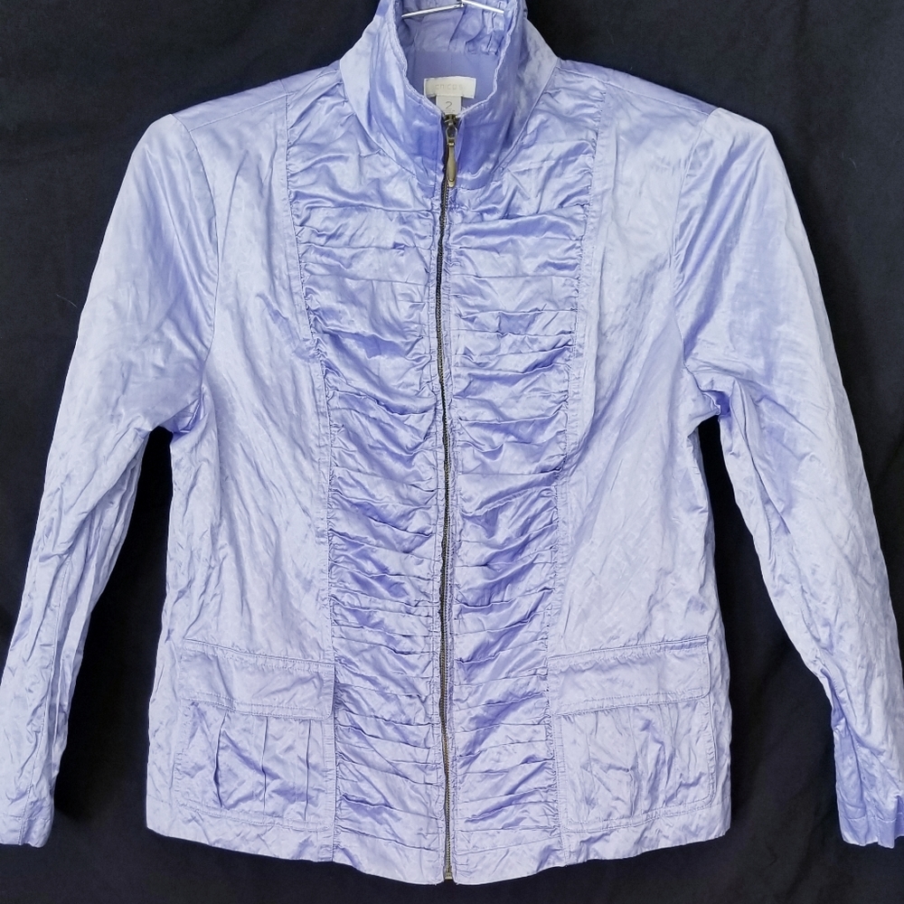 Chico's full zip Metallic Jacket